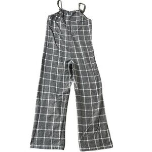Angie Black and White Plaid Jumpsuit